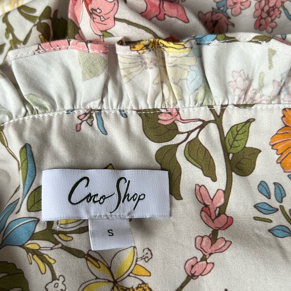 COCO SHOP Multi Floral Shirred Pocket Spaghetti Strap Maxi Dress Sz S - Picture 12 of 13